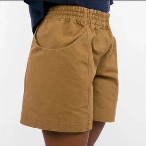 Elizabeth Suzann Clyde Shorts Tan Cotton Canvas